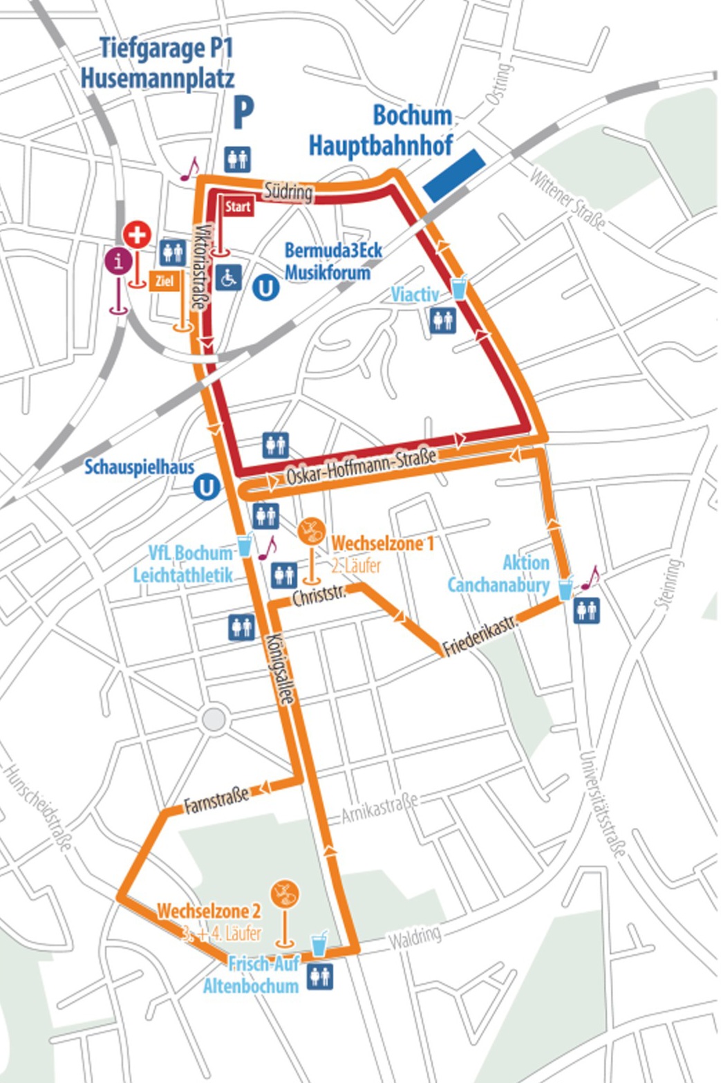 Karte Stra&szlig;ensperrungen Stadtwerke Halbmarathon